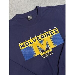 Vintage Starter Michigan Wolverines NCAA Men's XL Long Sleeve Tee Sweatshirt